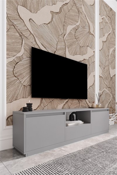 Vanguard 3 Kapaklı Tv Ünitesi 160 cm - Sis Gri