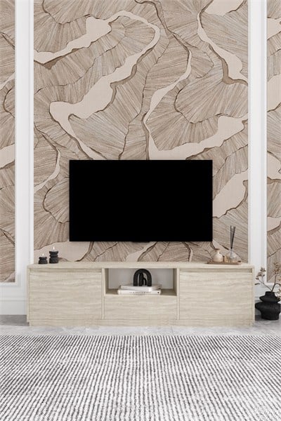 Vanguard 3 Kapaklı Tv Ünitesi 160 cm - Traverten Desen