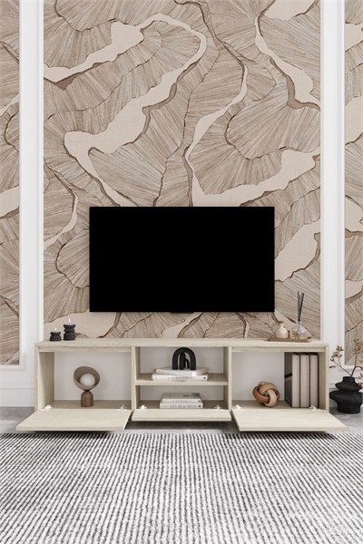 Vanguard 3 Kapaklı Tv Ünitesi 160 cm - Traverten Desen