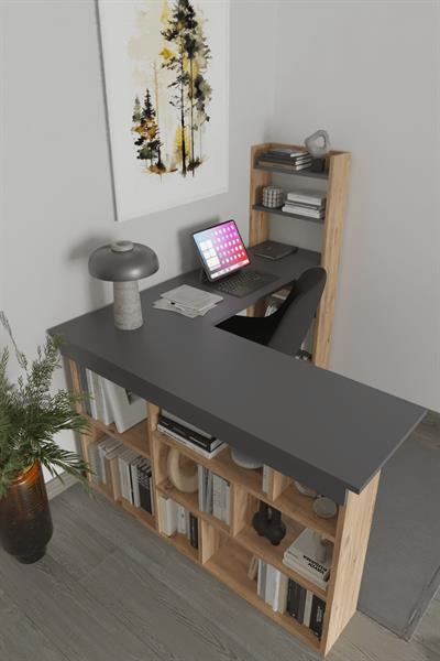 Venedik 13 Raflı Çalışma Masası - Atlantik Çam & Antrasit