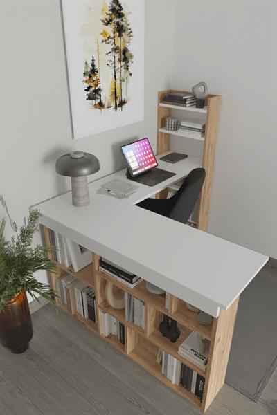 Venedik 13 Raflı Çalışma Masası - Atlantik Çam & Beyaz