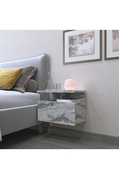 Venüs Komodin Duvara Monte 45 cm - Mermer Desenli