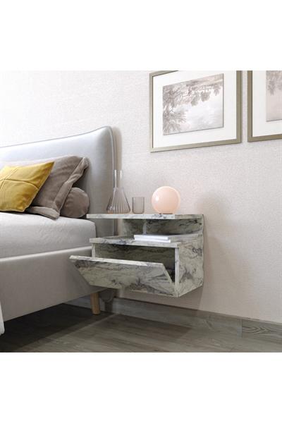 Venüs Komodin Duvara Monte 45 cm - Mermer Desenli
