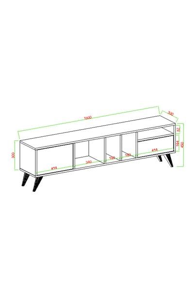 Viva Tv Sehpası Atlantik 180 cm - Beyaz