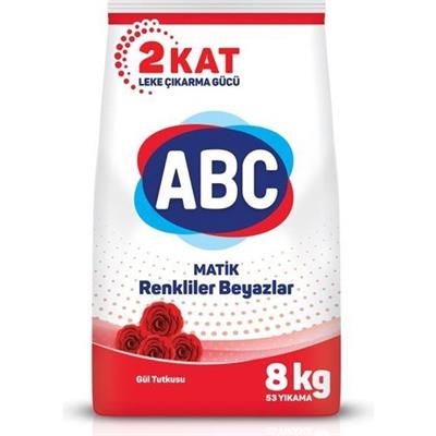 Abc Matik Gül Tutkusu Konsantre Toz Çamaşır Deterjanı 8 Kg – 55 Yıkama, Gül Kokulu, Beyaz Ve Renkli Çamaşırlar İçin
