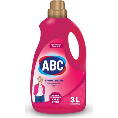 ABC Sıvı Çamaşır Deterjanı Yüksek Verimle Sık Yıkananlar İçin 3 L Kolay Ütü