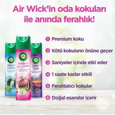 Air Wick Oda Kokusu Manolya ve Kiraz Çiçekleri Anti Alerjik Doğal Esanslı Manuel Sprey 300 ml