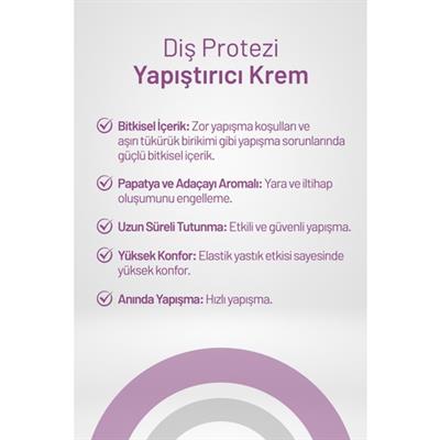 Aktident Diş Protezi Yapıştırıcı Krem Bitkisel İçerik ve Papatya Aromalı 40 gr Yüksek Konfor