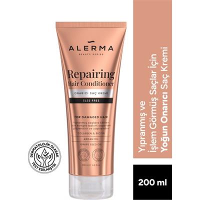 Alerma Onarıcı Vegan Saç Kremi 200 ml Doğal İçerikli Procapil Kolajen Argan Yağlı Boyalı Saçlar