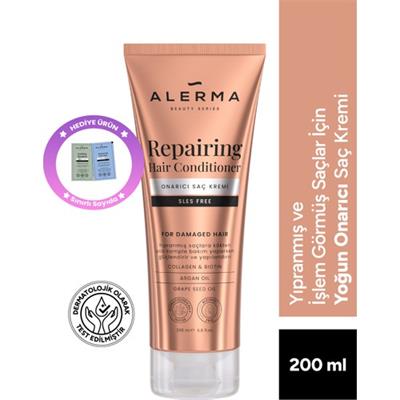 Alerma Onarıcı Vegan Saç Kremi 200 ml Doğal İçerikli Procapil Kolajen Argan Yağlı Boyalı Saçlar