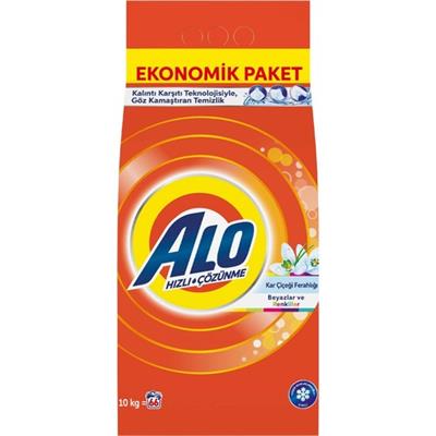 Alo 10 Kg Kar Çiçeği Ferahlğı Beyazlar ve Renkliler Hızlı Çözülme  Toz Deterjan