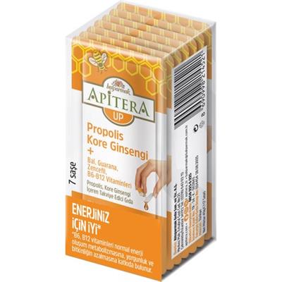 Apitera UP Doğal Bal, B Vitaminleri, Kırmızı Ginseng, Guarana ve Propolis İçeren Takviye Edici 7’li Saşe