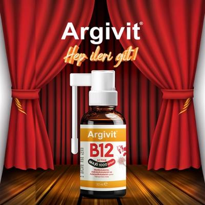 Argivit B12 Active Maxi 1000 Sprey 30 ml (Metilkobalamin, Hidroksikobalamin ve Adenozilkobalamin)