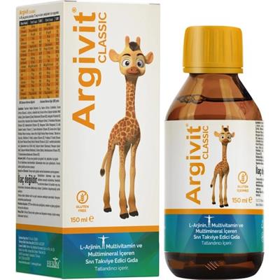 Argivit Classic L-Arjinin, Multivitamin ve Multimineral İçeren Sıvı 150 ml - Portakal ve Vanilya Aromalı