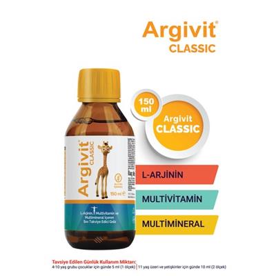 Argivit Classic L-Arjinin, Multivitamin ve Multimineral İçeren Sıvı 150 ml - Portakal ve Vanilya Aromalı