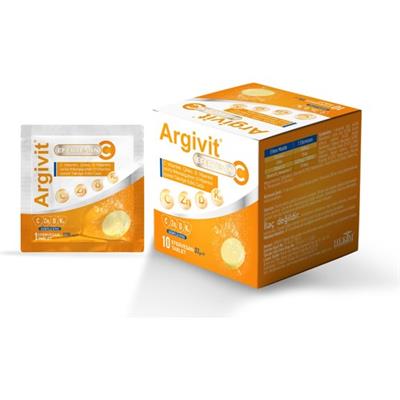 Argivit Efervesan C Tablet C Vitamini, Çinko, D Vitamini ve K2 Vitamini (Menaquinon 7) İçeren 10 Saşe