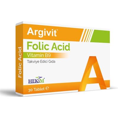 Argivit Folik Asit Vitamin B9 Içeren Takviye Edici Gıda 30 Tablet
