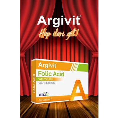 Argivit Folik Asit Vitamin B9 Içeren Takviye Edici Gıda 30 Tablet