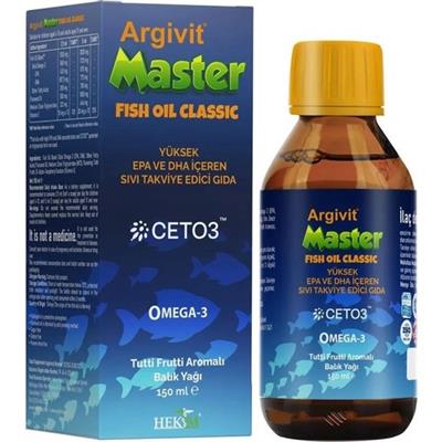 Argivit Master Fish Oil Yüksek Omega-3 (3000mg) İçeren Balık Yağı 150 ml - Tutti Frutti Aromalı
