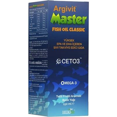 Argivit Master Fish Oil Yüksek Omega-3 (3000mg) İçeren Balık Yağı 150 ml - Tutti Frutti Aromalı