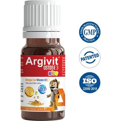Argivit Ostosse3 Kids Omega 3 ve Vitamin D3 Içeren Takviye Edici Gıda 10 ml