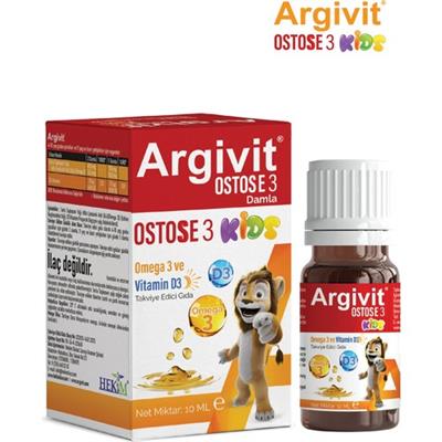 Argivit Ostosse3 Kids Omega 3 ve Vitamin D3 Içeren Takviye Edici Gıda 10 ml