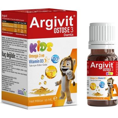 Argivit Ostosse3 Kids Omega 3 ve Vitamin D3 Içeren Takviye Edici Gıda 10 ml