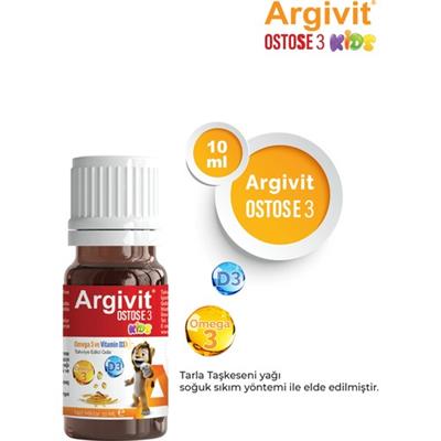 Argivit Ostosse3 Kids Omega 3 ve Vitamin D3 Içeren Takviye Edici Gıda 10 ml