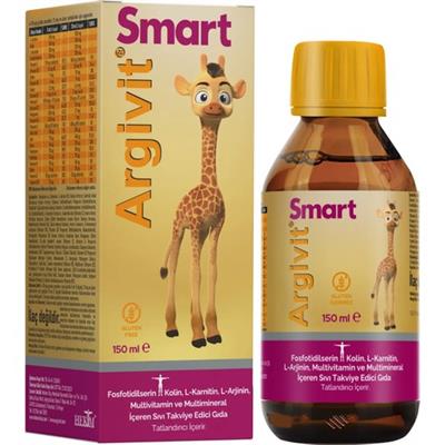 Argivit Smart (Fosfotidilserin, Kolin, L-Karnitin, L-Arjinin, Multivitamin, Multimineral) Şurup 150 ml - Portakal ve Vanilya Aromalı