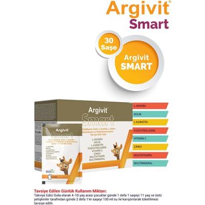 Argivit Smart Fosfotidilserin – Kolin – L-Karnitin – L-Arjinin - Multivitamin ve Multimineral 30 Şase