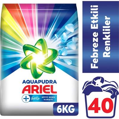 Ariel Febreze Etkili Renkliler Özel 6 kg Aqua Pudra Toz Çamaşır Deterjanı