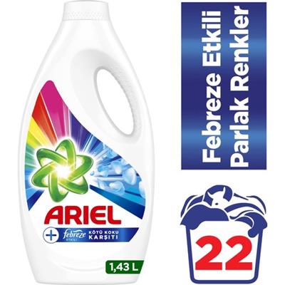 Ariel Sıvı Çamaşır Deterjanı 22 Yıkama Febreze Etkili Parlak Renkler