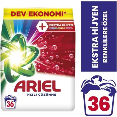 Ariel Toz Çamaşır Deterjanı 5,5 kg - 36 Yıkama, Standart Aroma, Renkli Kıyafetler İçin Özel, Ekstra Hijyen