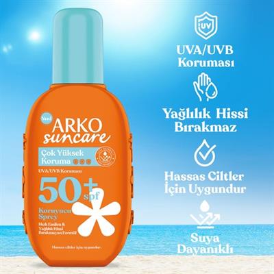 Arko Suncare SPF50+ Çok Yüksek Korumalı Vücut Güneş Spreyi 200 ml