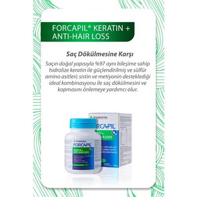 Arkopharma Forcapil® Keratin + Anti Hair Loss – Saç Dökülmesine Karşı Takviye Edici Gıda - 60 Kapsül