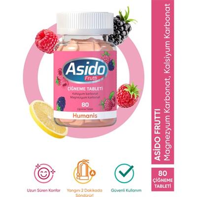 Asido Frutti 80 Çiğneme Tableti
