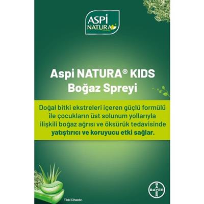 Aspi Natura Kids Boğaz Spreyi Kayısı Limon Aromalı 20 ml