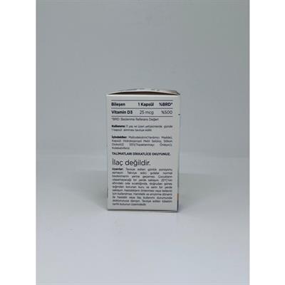 Asthree Vitamin D3 (Kolekalsiferol) İçeren Takviye Edici Gıda (30 Kapsül)