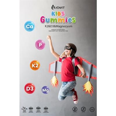 Atavit Gummies K2&D3 Magnezyum KIDS 60 Çiğnenebilir Form