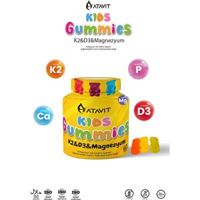 Atavit Gummies K2&D3 Magnezyum KIDS 60 Çiğnenebilir Form