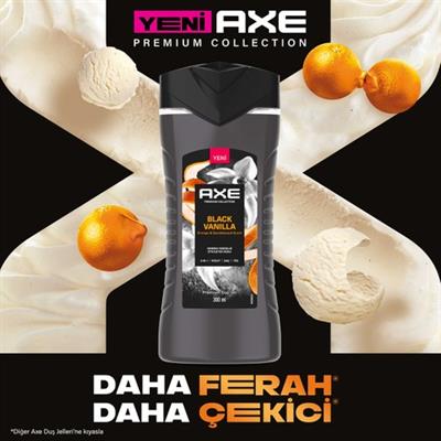 Axe Premium Collection Duş Jeli Black Vanilla 3 In 1 Vücut Saç Yüz 300 ml