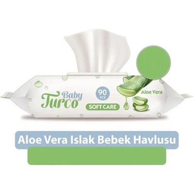 Baby Turco Aloe Vera Islak Mendil 90 Yapraklı Günlük Kullanım İçin Kapaklı