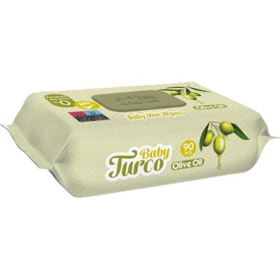 Baby Turco Zeytinyağlı Islak Havlu 90 Yaprak Bebekler İçin Uygun Dermatolojik Testli