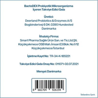 BactoDEX Oral Probiyotik 1 Milyar Suş Vitamin C ve Vitamin D3 Blueberry 30 Saşe