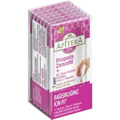 Balparmak Apitera ZEN Doğal Bal, C Vitamini, Çinko, Selenyum, Zencefil, Tarçın, Karanfil, Karabiber, Limon ve Propolis İçeren Takviye Edici 7’li Saşe