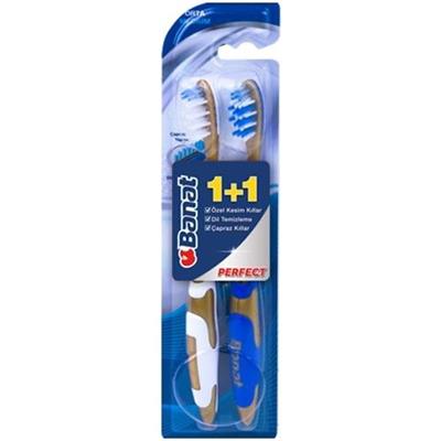 Banat Perfect 1+1 Diş Fırçası Orta Sertlikte 2 Parça Fırça Kıllarıyla