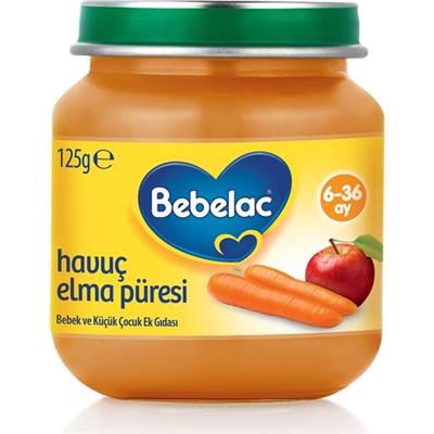 Bebelac Havuç Elma Püreli Kavanoz Maması 125 gr