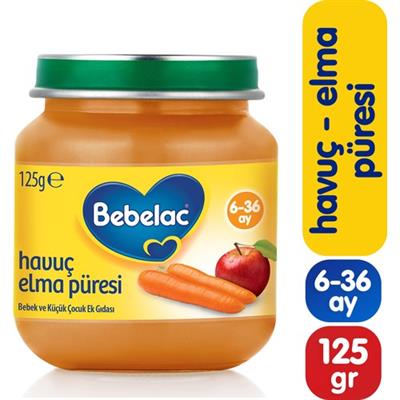 Bebelac Havuç Elma Püreli Kavanoz Maması 125 gr