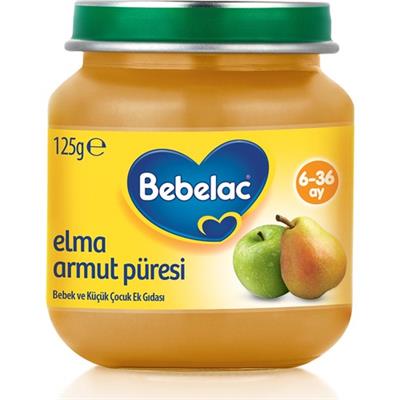 Bebelac Kavanoz Maması Elma Armut Püreli 125 gr 6-36 Ay Bebekler İçin Sağlıklı Gıda