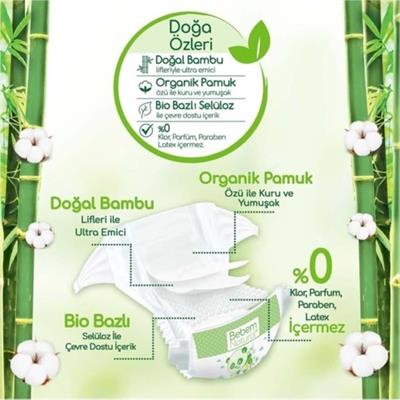 Bebem Natural Large 6 Beden 15+ kg 40lı